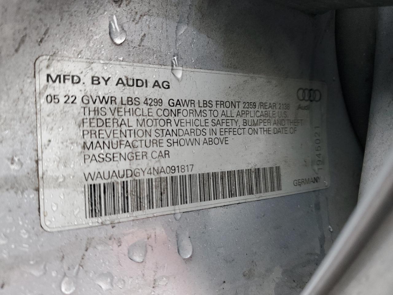 2022 Audi A3 Premium VIN: WAUAUDGY4NA091817 Lot: 81163704