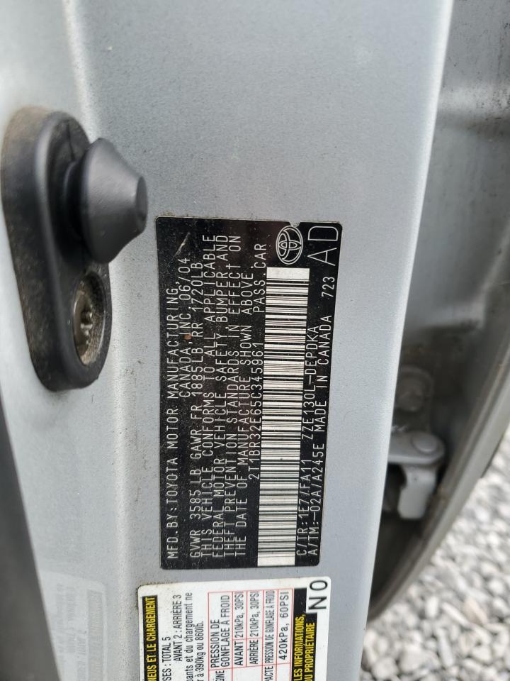 2005 Toyota Corolla Ce VIN: 2T1BR32E65C345961 Lot: 80166234