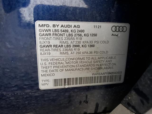 WA1EAAFY9N2042033 Audi Q5 PREMIUM 13