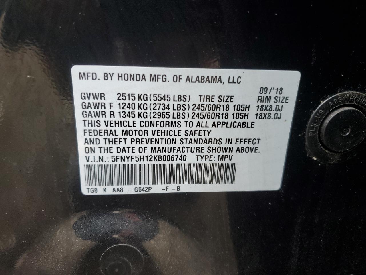 2019 Honda Pilot - Image 15