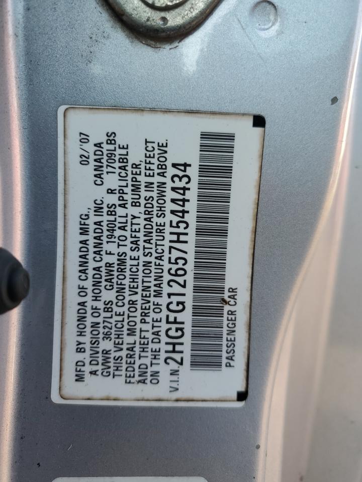 2007 Honda Civic Lx VIN: 2HGFG12657H544434 Lot: 42639801