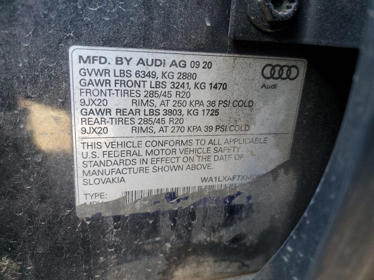 VIN WA1LXAF7XMD012636 2021 AUDI Q7 no.13