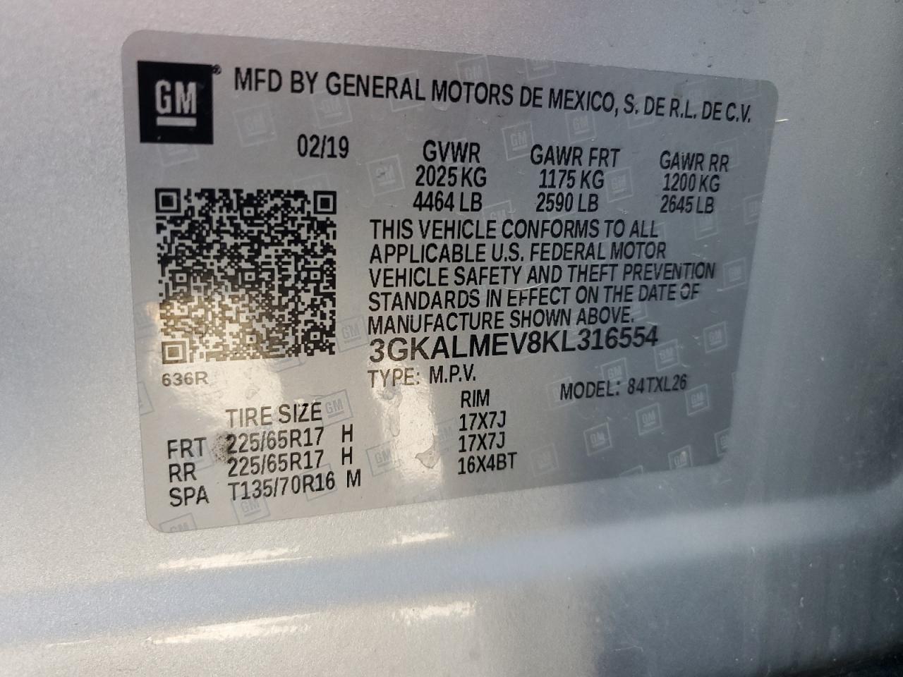 VIN 3GKALMEV8KL316554 2019 GMC TERRAIN no.13