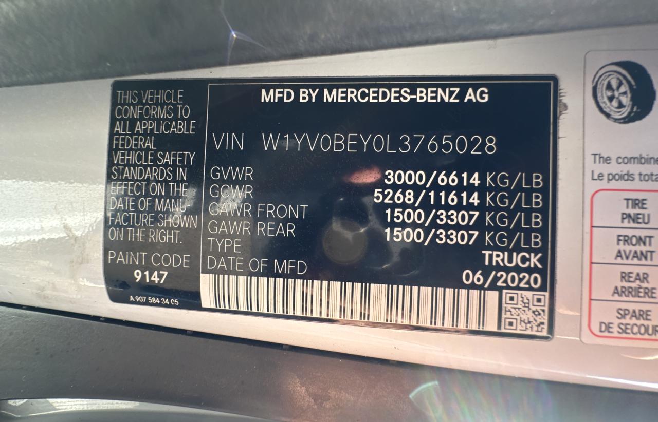 2020 Mercedes-Benz Metris VIN: W1YV0BEY0L3765028 Lot: 80566154