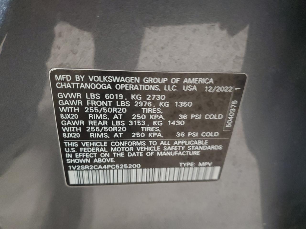 VIN 1V2SR2CA4PC525200 2023 VOLKSWAGEN ATLAS no.14