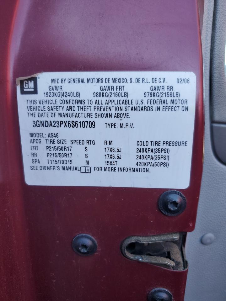 2006 Chevrolet Hhr Lt VIN: 3GNDA23PX6S610709 Lot: 81752024