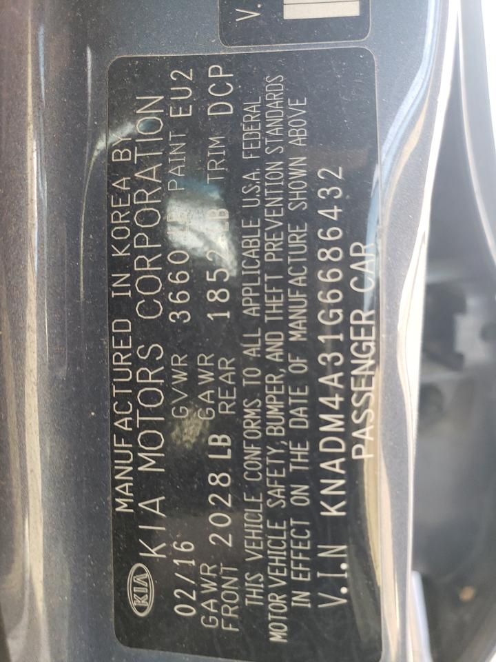 VIN KNADM4A31G6686432 2016 KIA RIO no.13