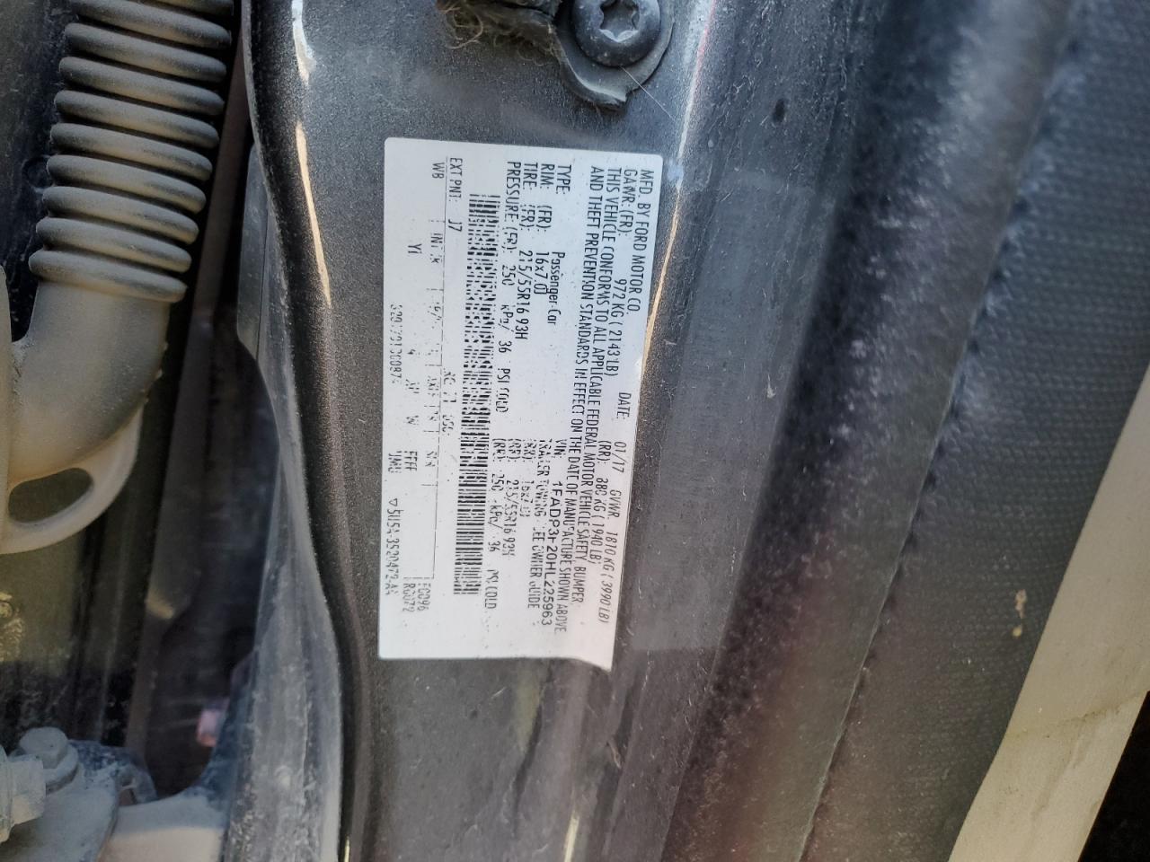 2017 Ford Focus Se VIN: 1FADP3F20HL225963 Lot: 78496154