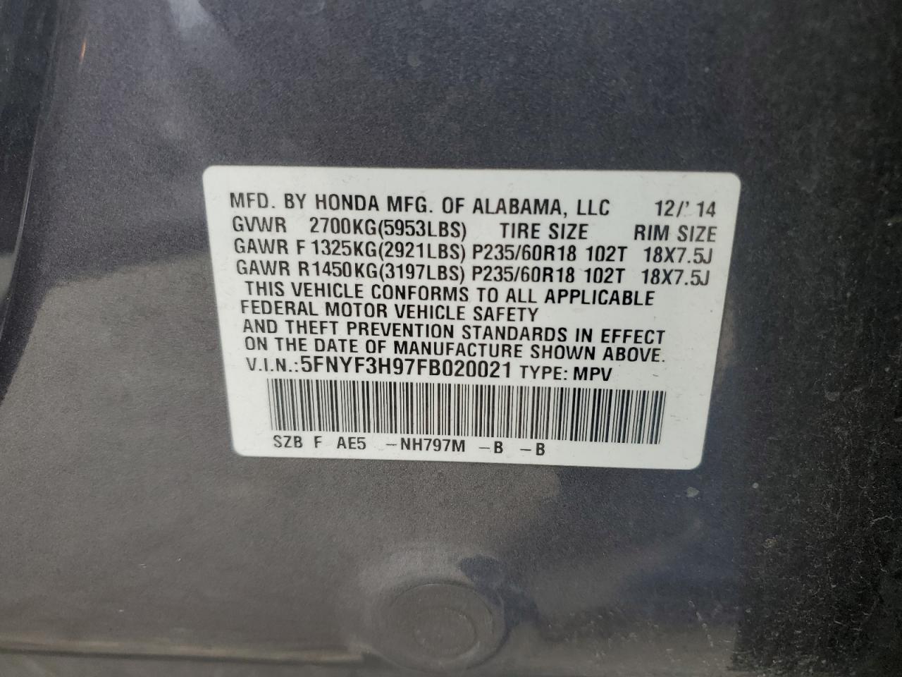 2015 Honda Pilot - Image 14