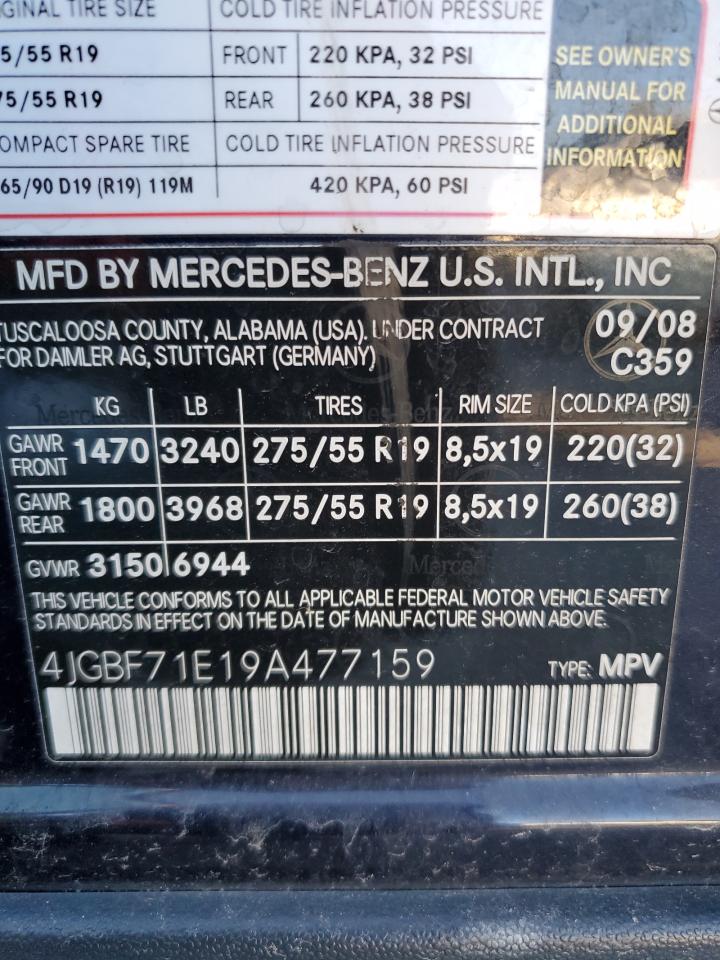 2009 Mercedes-Benz Gl 450 4Matic VIN: 4JGBF71E19A477159 Lot: 79715674