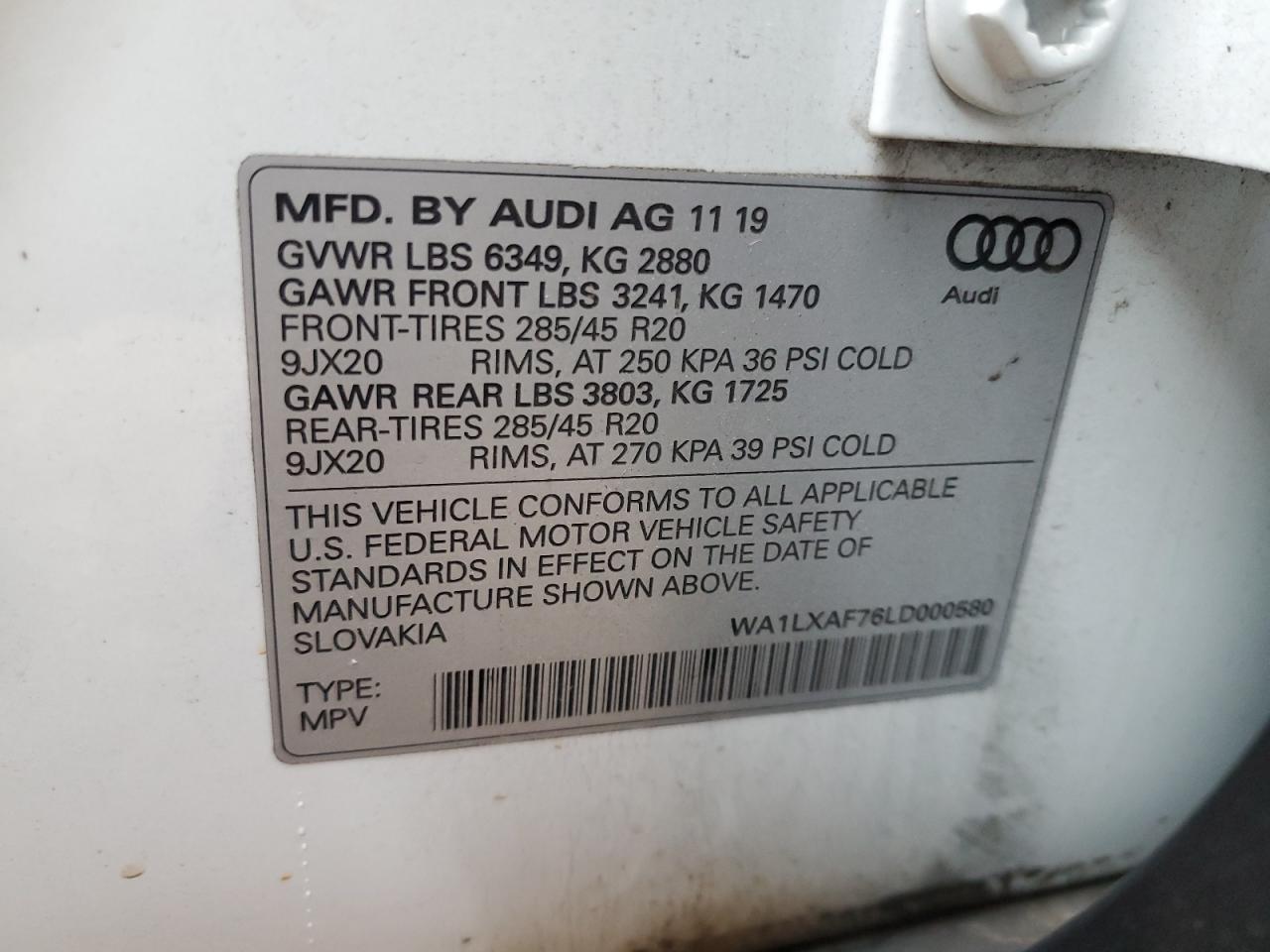 VIN WA1LXAF76LD000580 2020 AUDI Q7 no.14