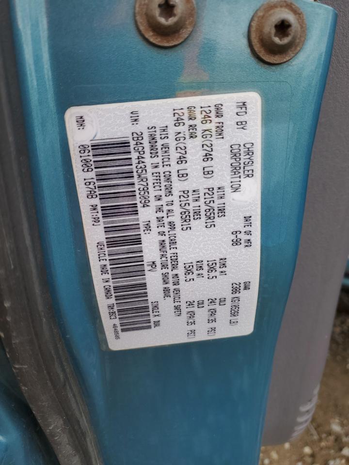 1998 Dodge Grand Caravan Se VIN: 2B4GP4435WR795094 Lot: 81107684