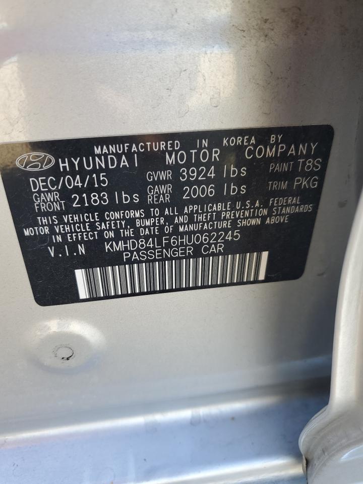 VIN KMHD84LF6HU062245 2017 HYUNDAI ELANTRA no.12