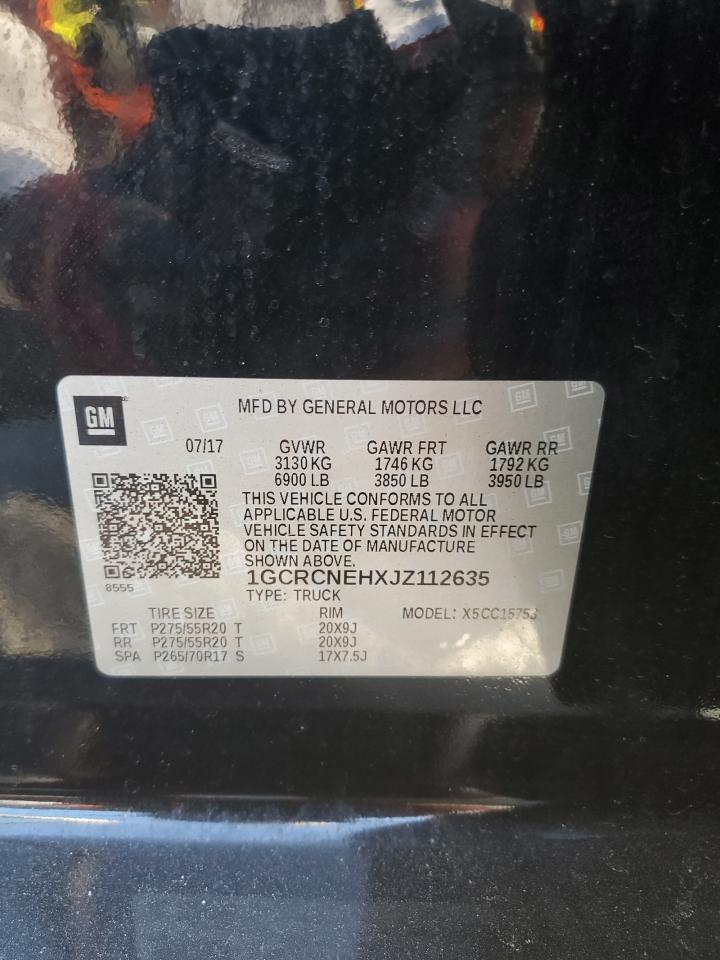 VIN 1GCRCNEHXJZ112635 2018 CHEVROLET ALL Models no.12