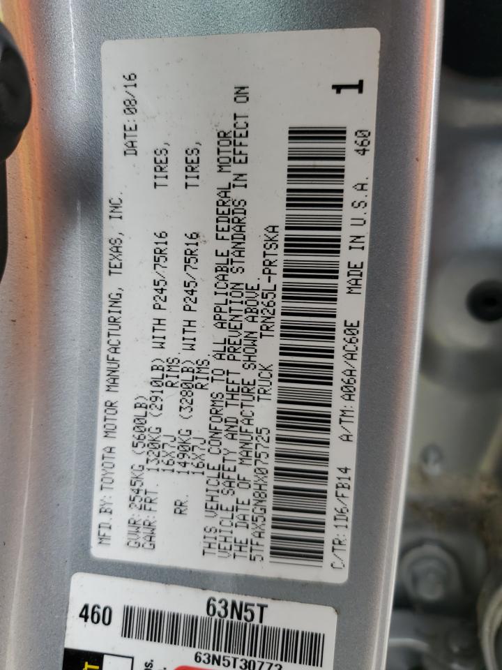 VIN 5TFAX5GN8HX075725 2017 TOYOTA TACOMA no.13