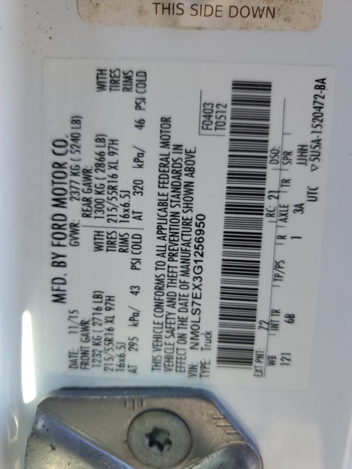 2016 Ford Transit Connect Xl VIN: NM0LS7EX3G1256950 Lot: 81883724