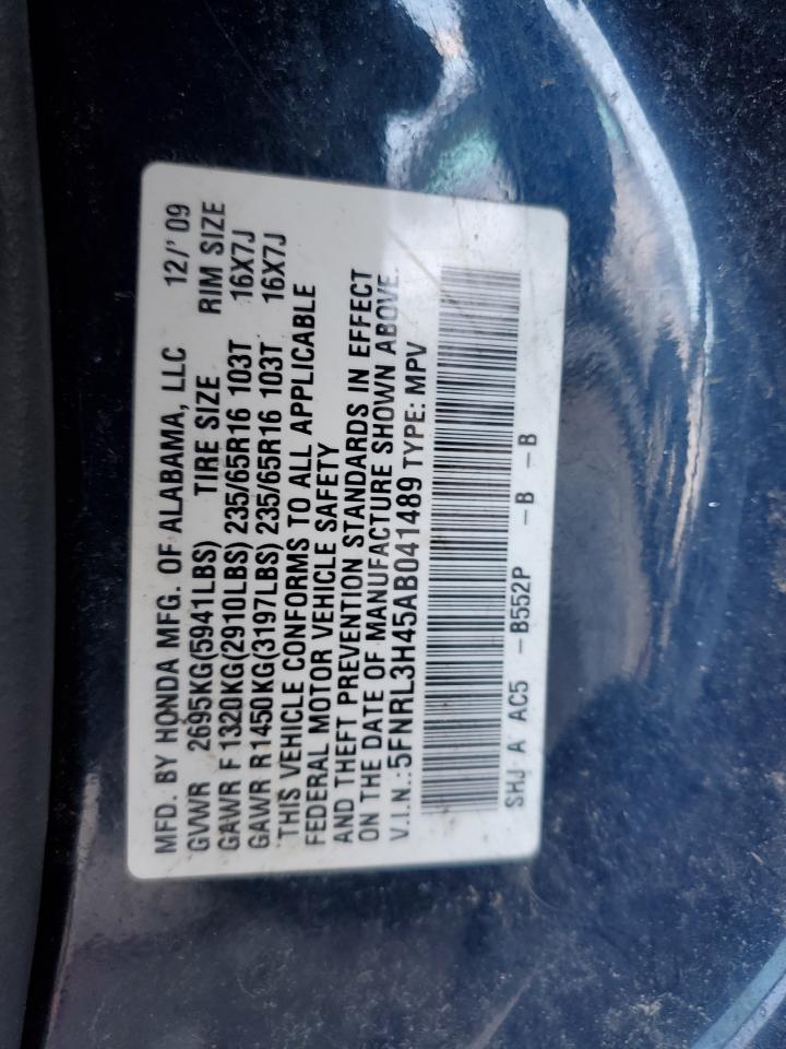 2010 Honda Odyssey Ex VIN: 5FNRL3H45AB041489 Lot: 80386414