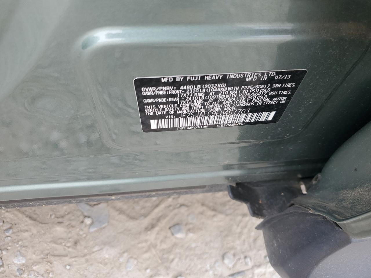 2014 Subaru Forester 2.5I Premium VIN: JF2SJAEC9EH467703 Lot: 81420304