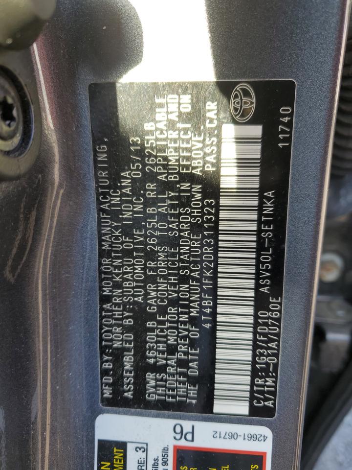 VIN 4T4BF1FK2DR311323 2013 TOYOTA CAMRY no.13