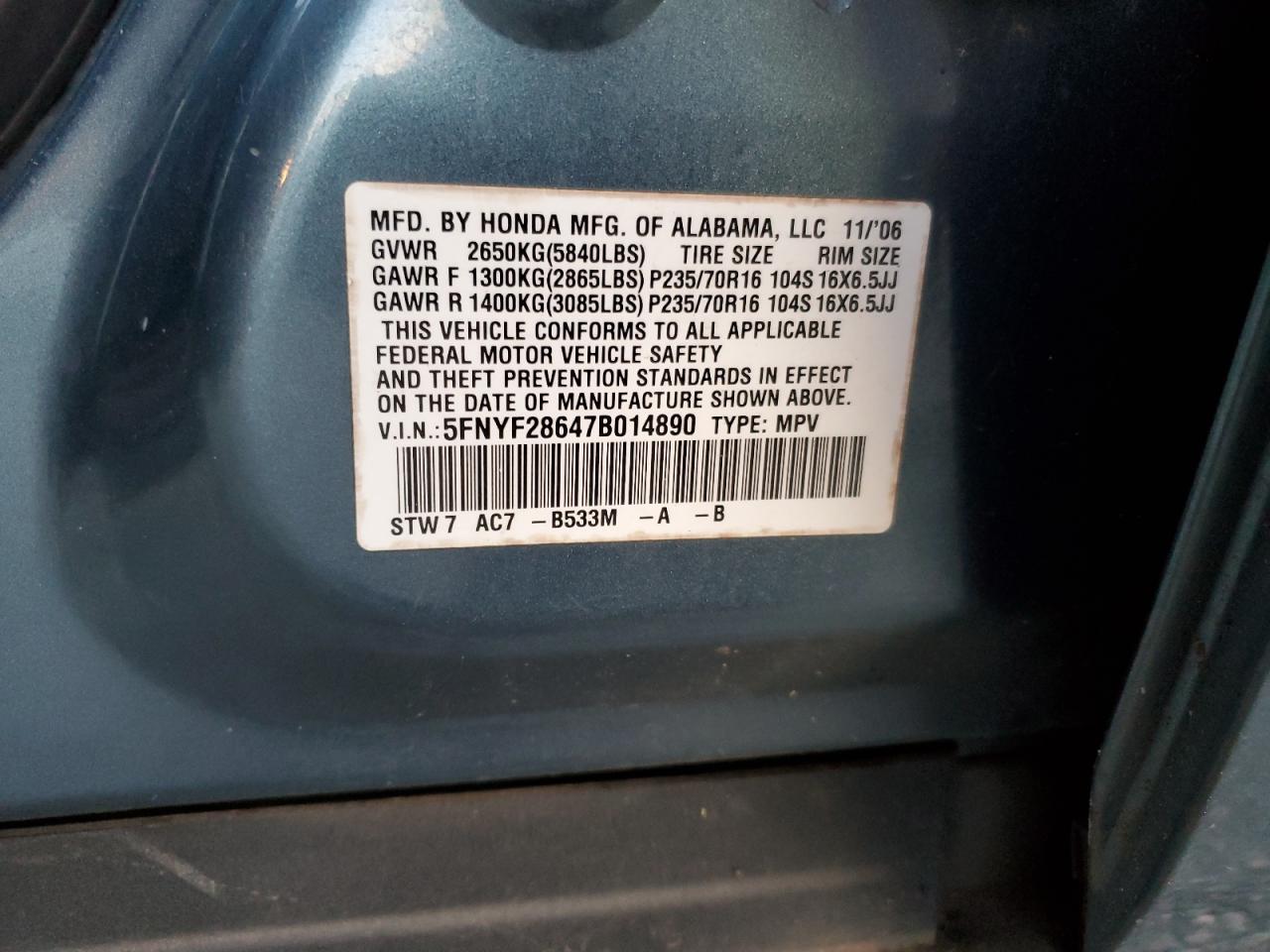 2007 Honda Pilot - Image 13