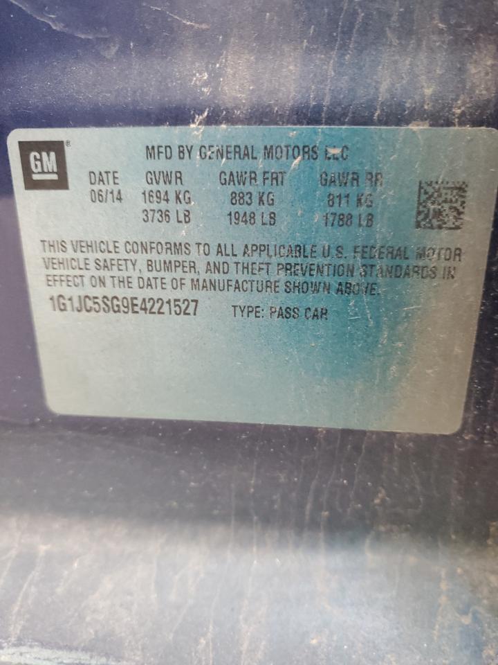 2014 Chevrolet Sonic Lt VIN: 1G1JC5SG9E4221527 Lot: 82169844