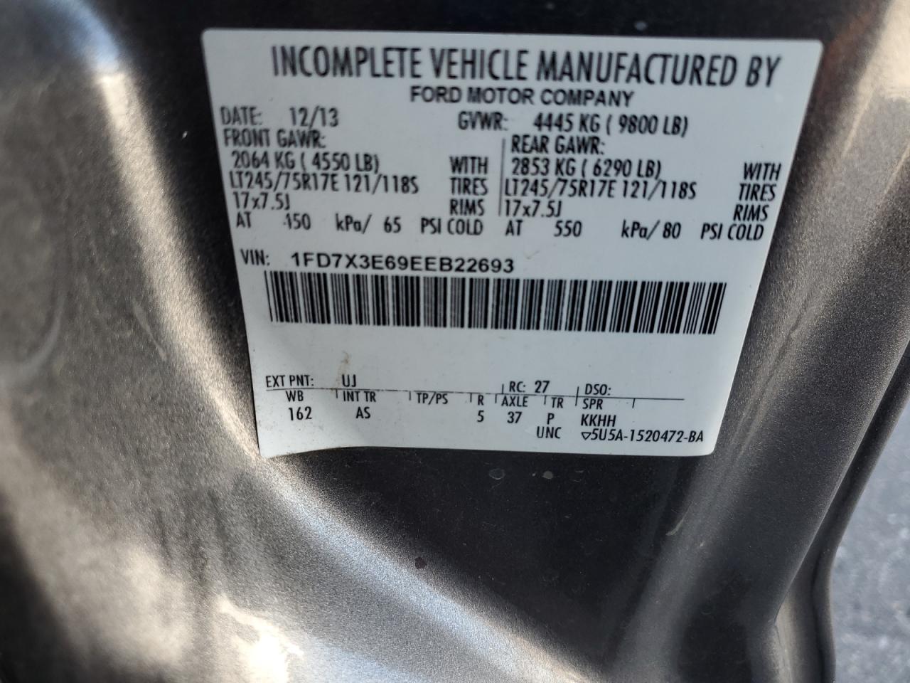 VIN 1FD7X3E69EEB22693 2014 FORD F350 no.13