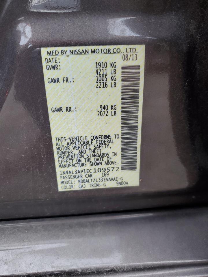 2014 Nissan Altima 2.5 VIN: 1N4AL3AP1EC109572 Lot: 80935274