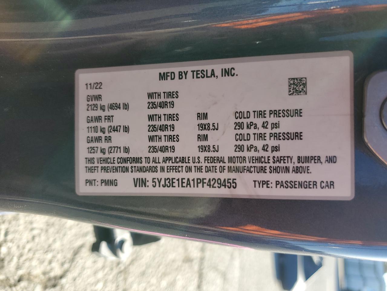 VIN 5YJ3E1EA1PF429455 2023 TESLA MODEL 3 no.13