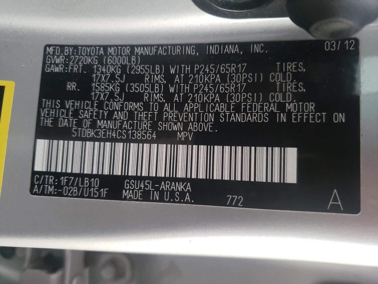 2012 Toyota Highlander - Image 14