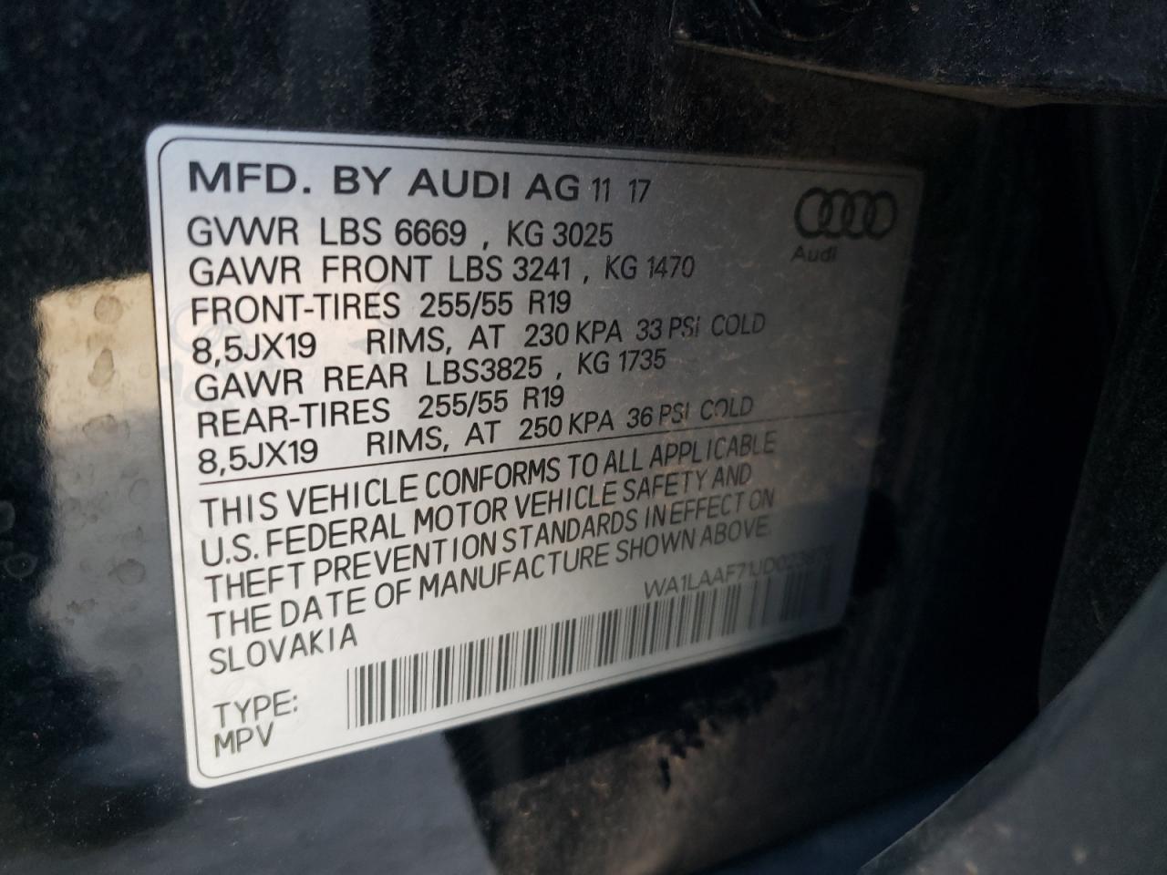 VIN WA1LAAF71JD023876 2018 AUDI Q7 no.13