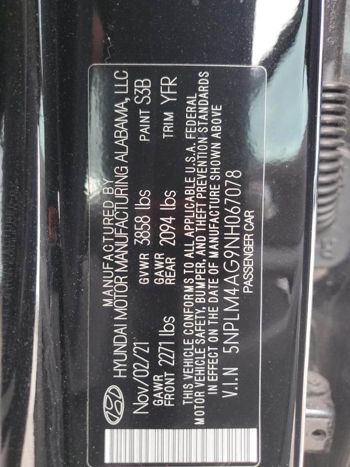 2022 Hyundai Elantra Sel VIN: 5NPLM4AG9NH067078 Lot: 79780674