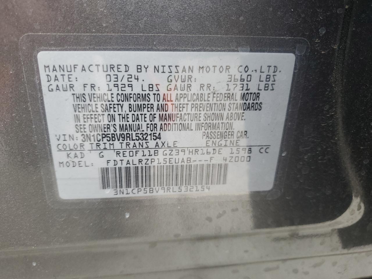 VIN 3N1CP5BV9RL532154 2024 NISSAN KICKS no.14