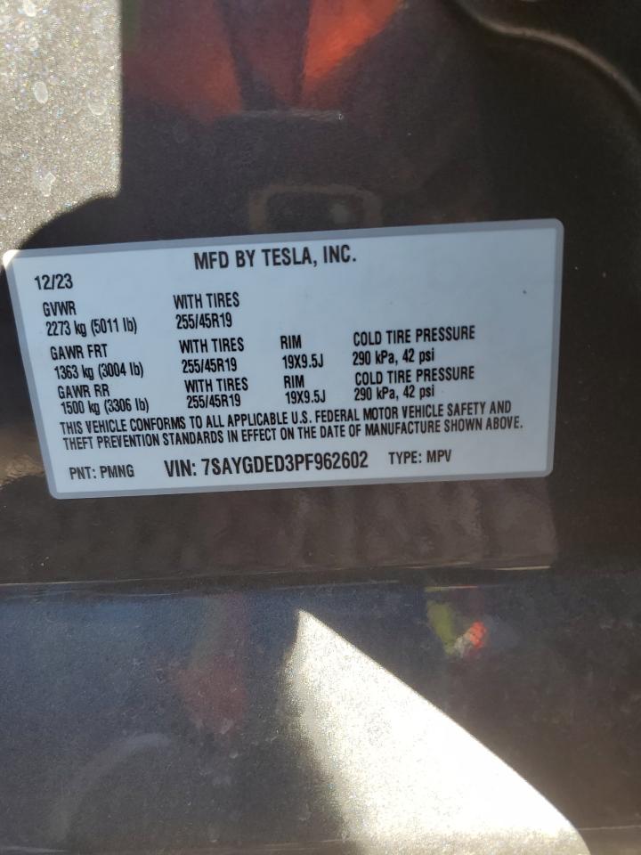 2023 Tesla Model Y VIN: 7SAYGDED3PF962602 Lot: 79275724