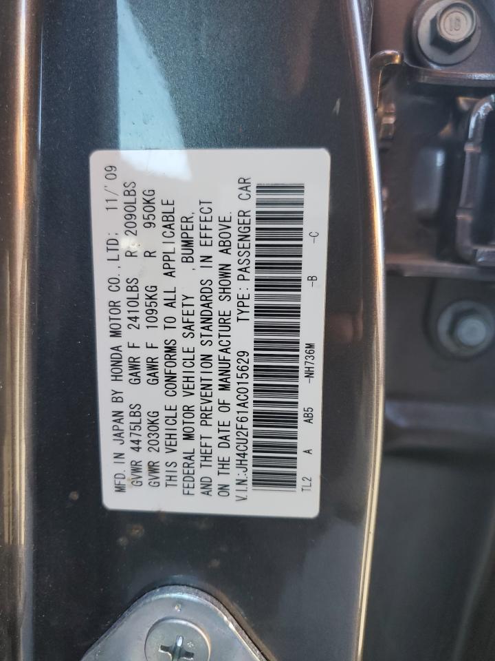 2010 Acura Tsx VIN: JH4CU2F61AC015629 Lot: 80060564