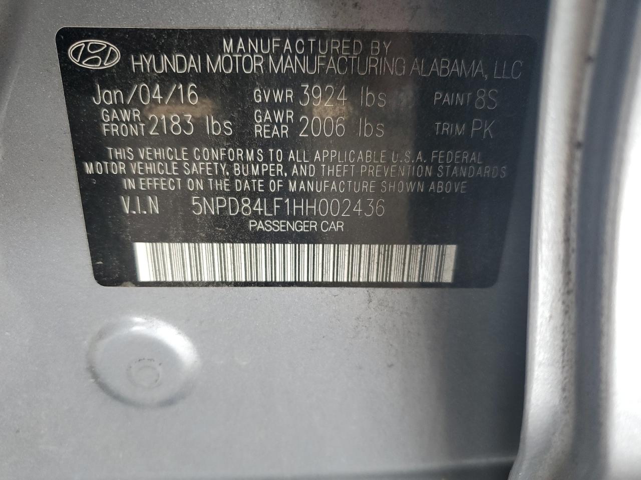 VIN 5NPD84LF1HH002436 2017 HYUNDAI ELANTRA no.12