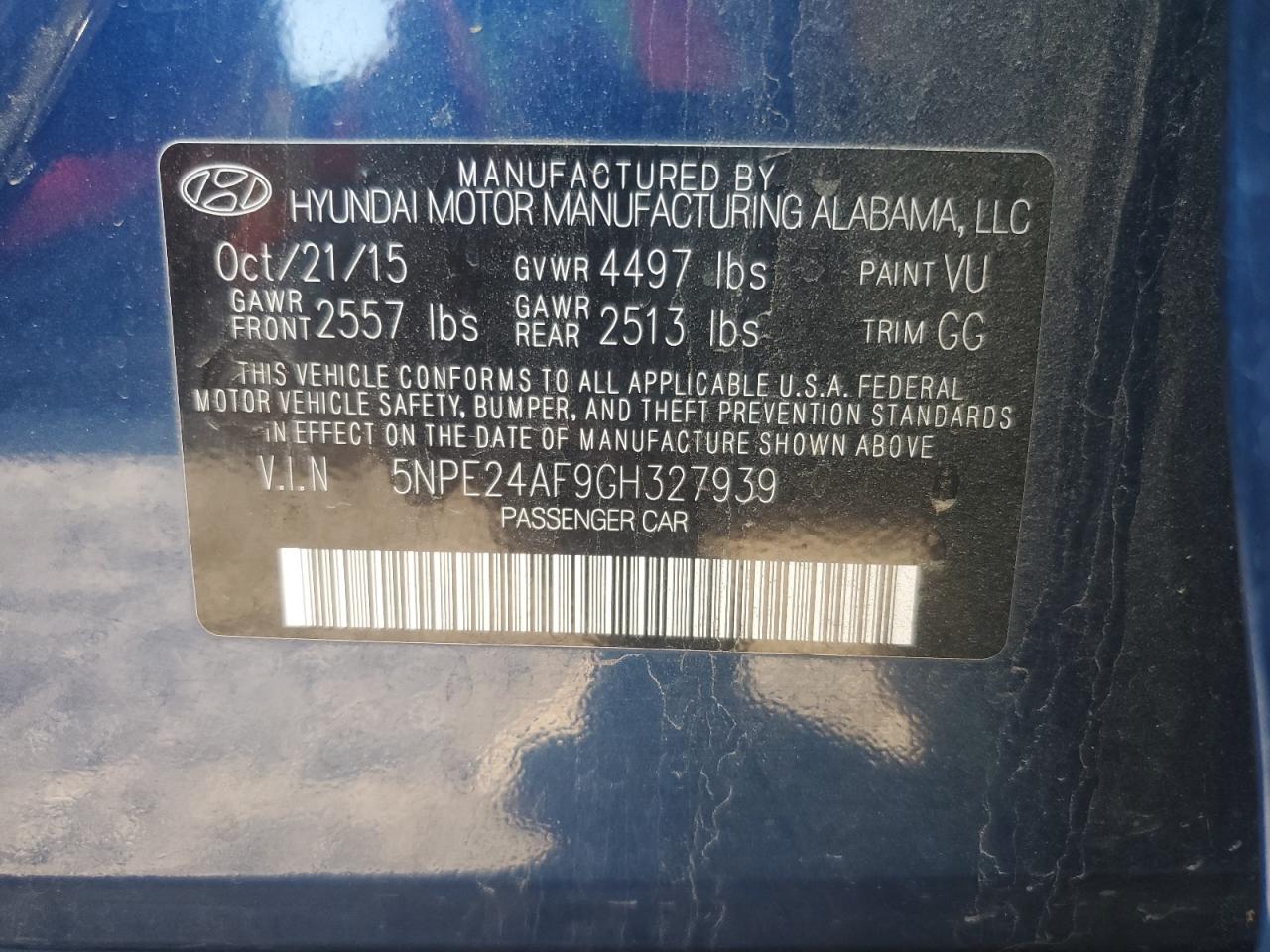 5NPE24AF9GH327939 2016 HYUNDAI SONATA - Image 12