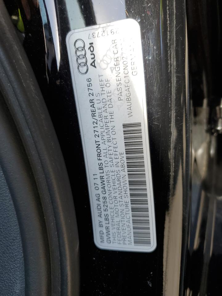 2012 Audi A6 VIN: WAUBGAFC1CN027224 Lot: 78199624