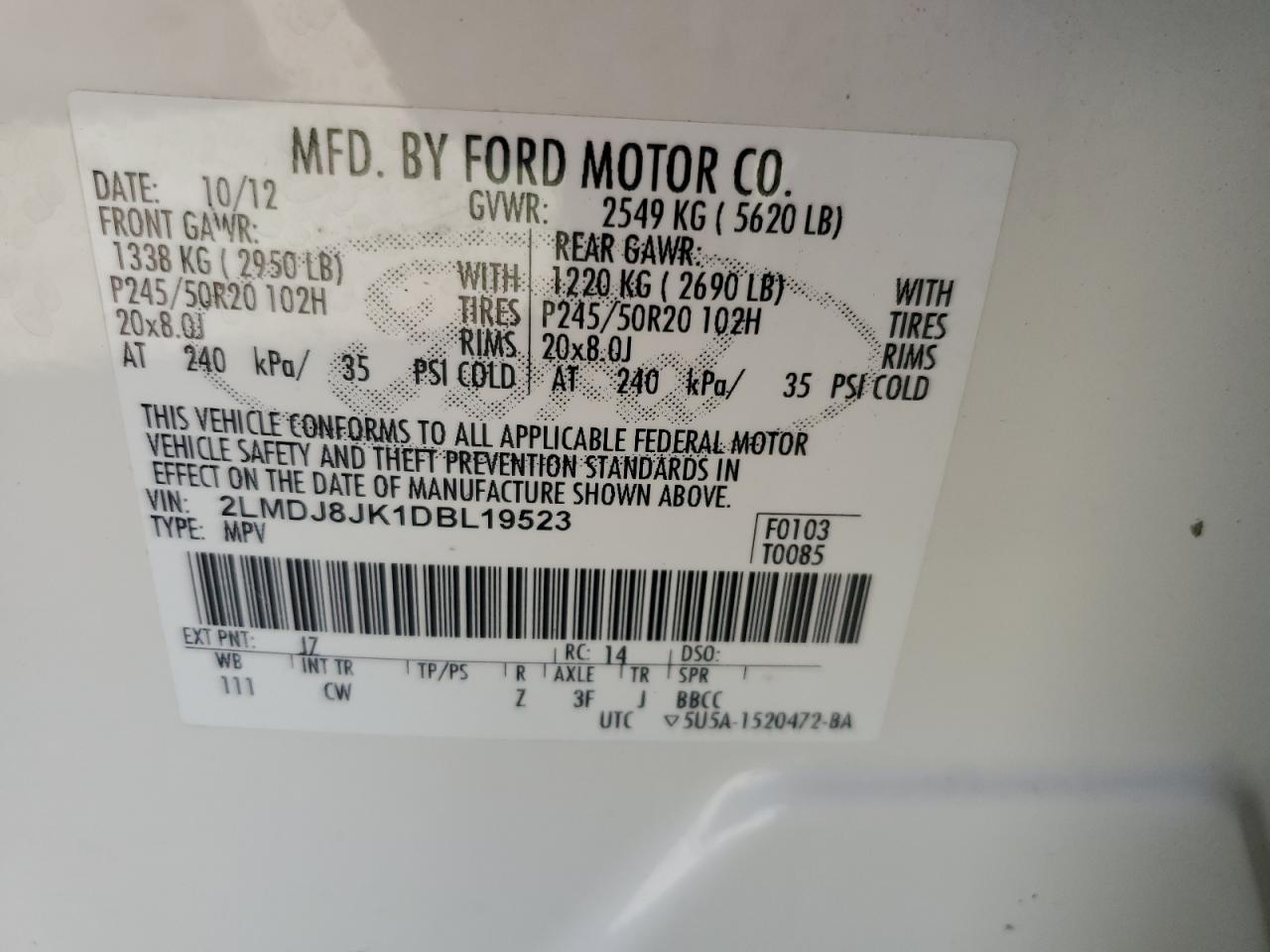 2013 Lincoln MKX - Image 14