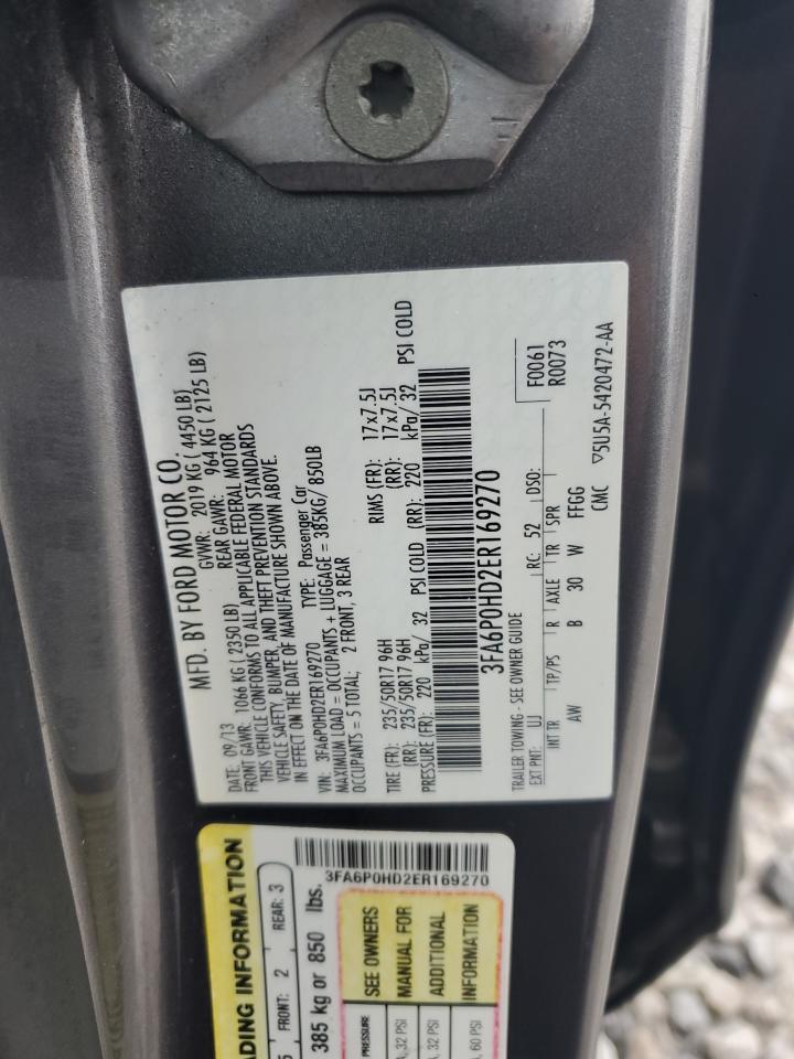 VIN 3FA6P0HD2ER169270 2014 FORD FUSION no.12