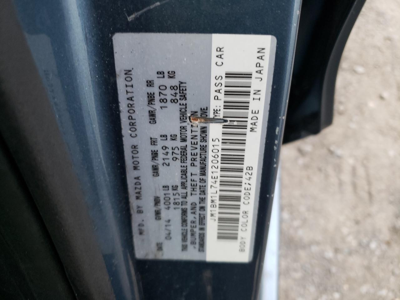 2014 Mazda 3 Touring VIN: JM1BM1L74E1206015 Lot: 82235264