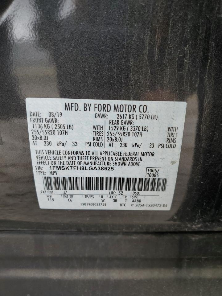 1FMSK7FH8LGA38625 2020 FORD EXPLORER - Image 13