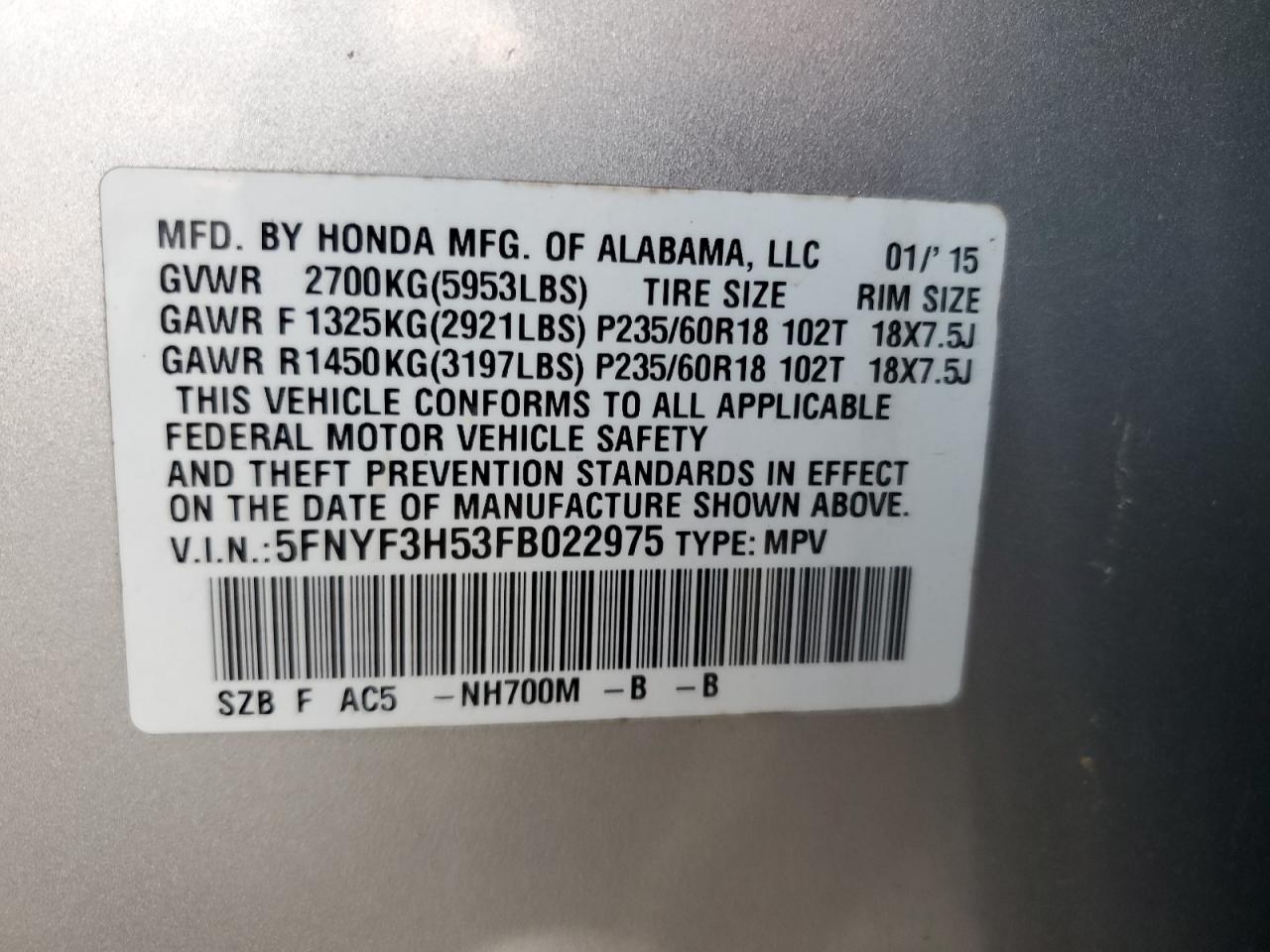 2015 Honda Pilot - Image 13