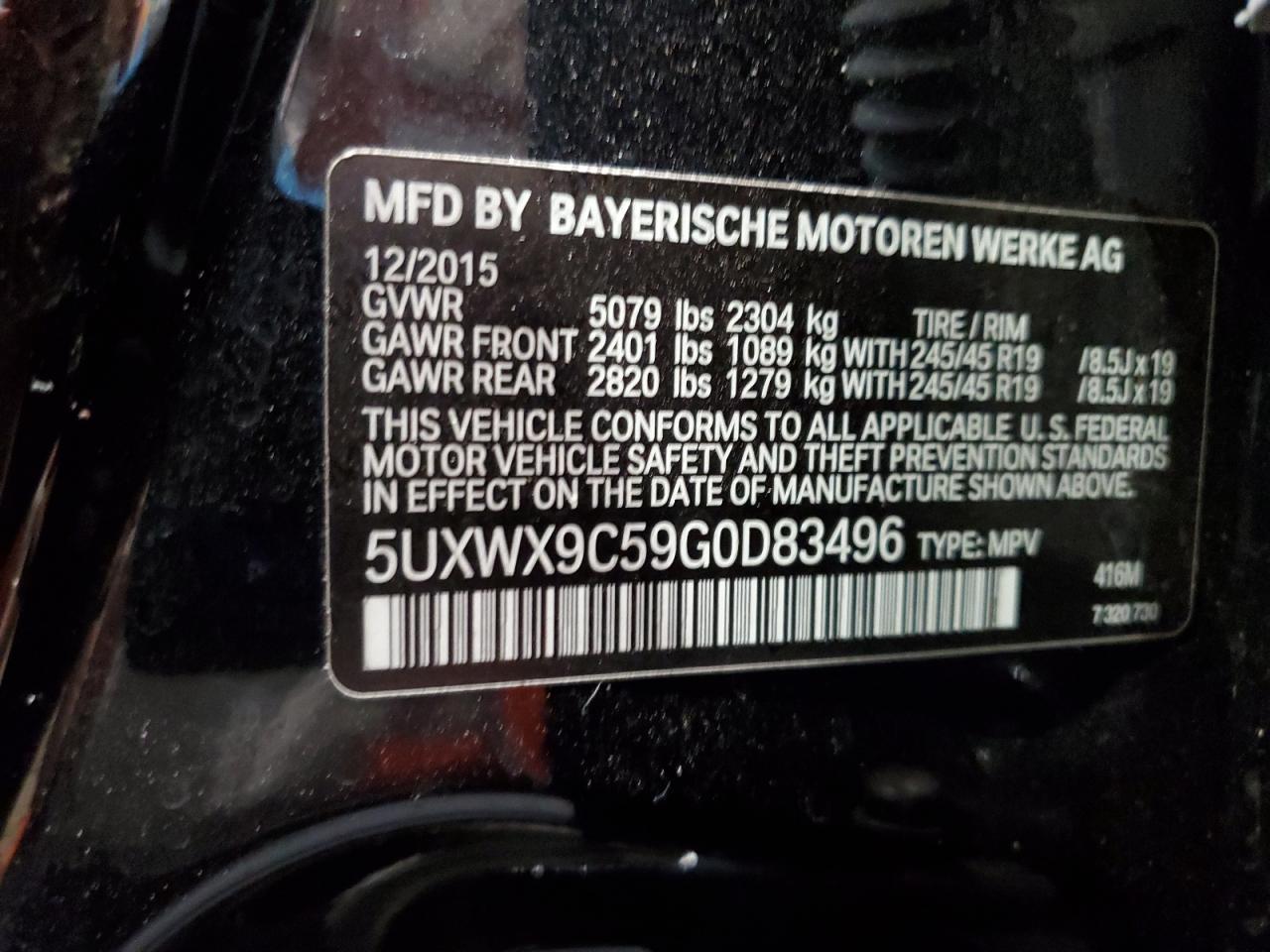 VIN 5UXWX9C59G0D83496 2016 BMW X3 no.13