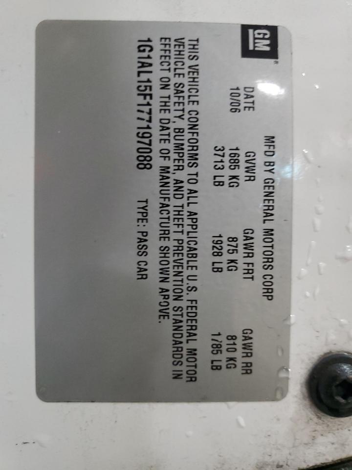 2007 Chevrolet Cobalt Lt VIN: 1G1AL15F177197088 Lot: 80826594