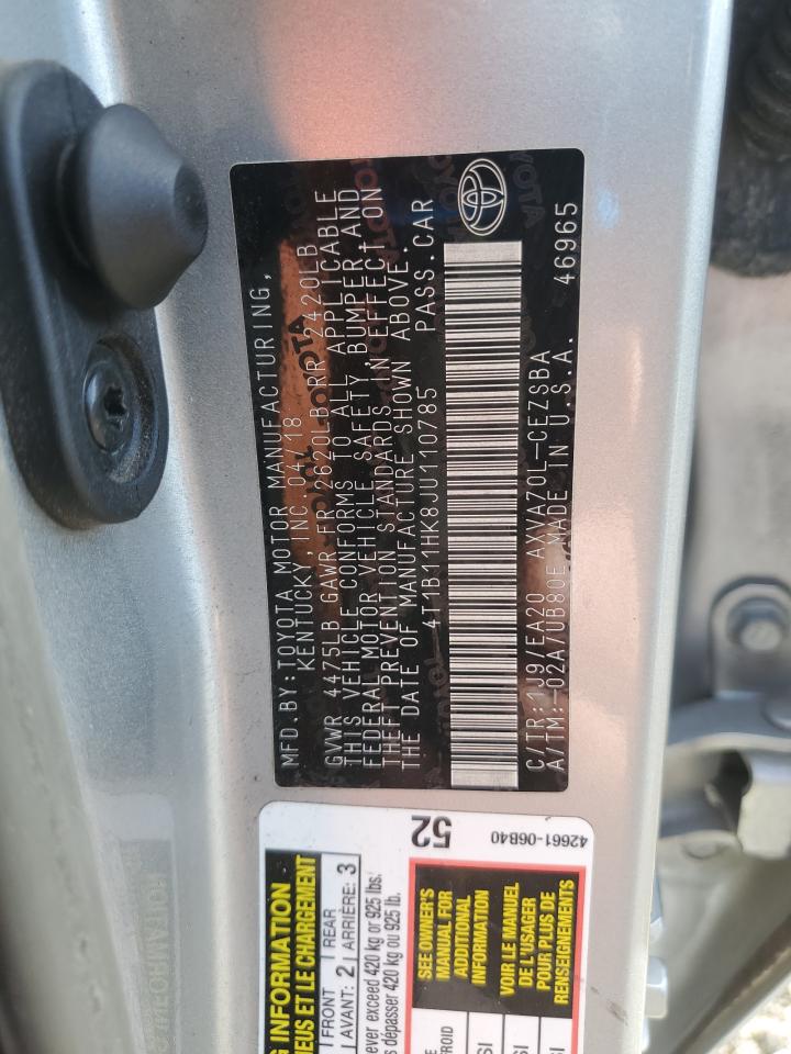 VIN 4T1B11HK8JU110785 2018 TOYOTA CAMRY no.13