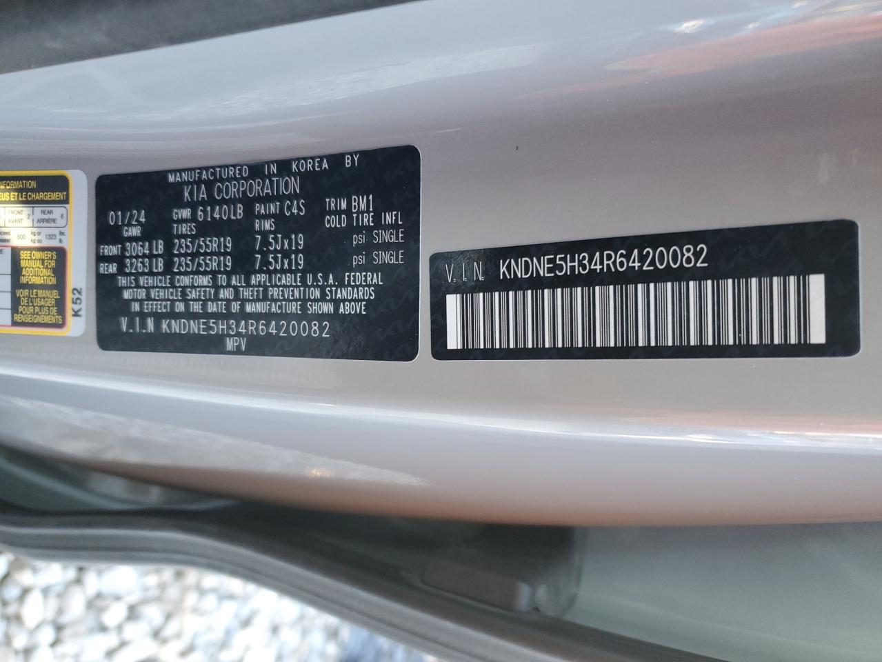 VIN KNDNE5H34R6420082 2024 KIA CARNIVAL S no.13