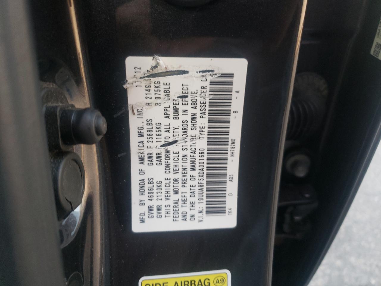 2013 Acura Tl Tech VIN: 19UUA8F5XDA001660 Lot: 78963104