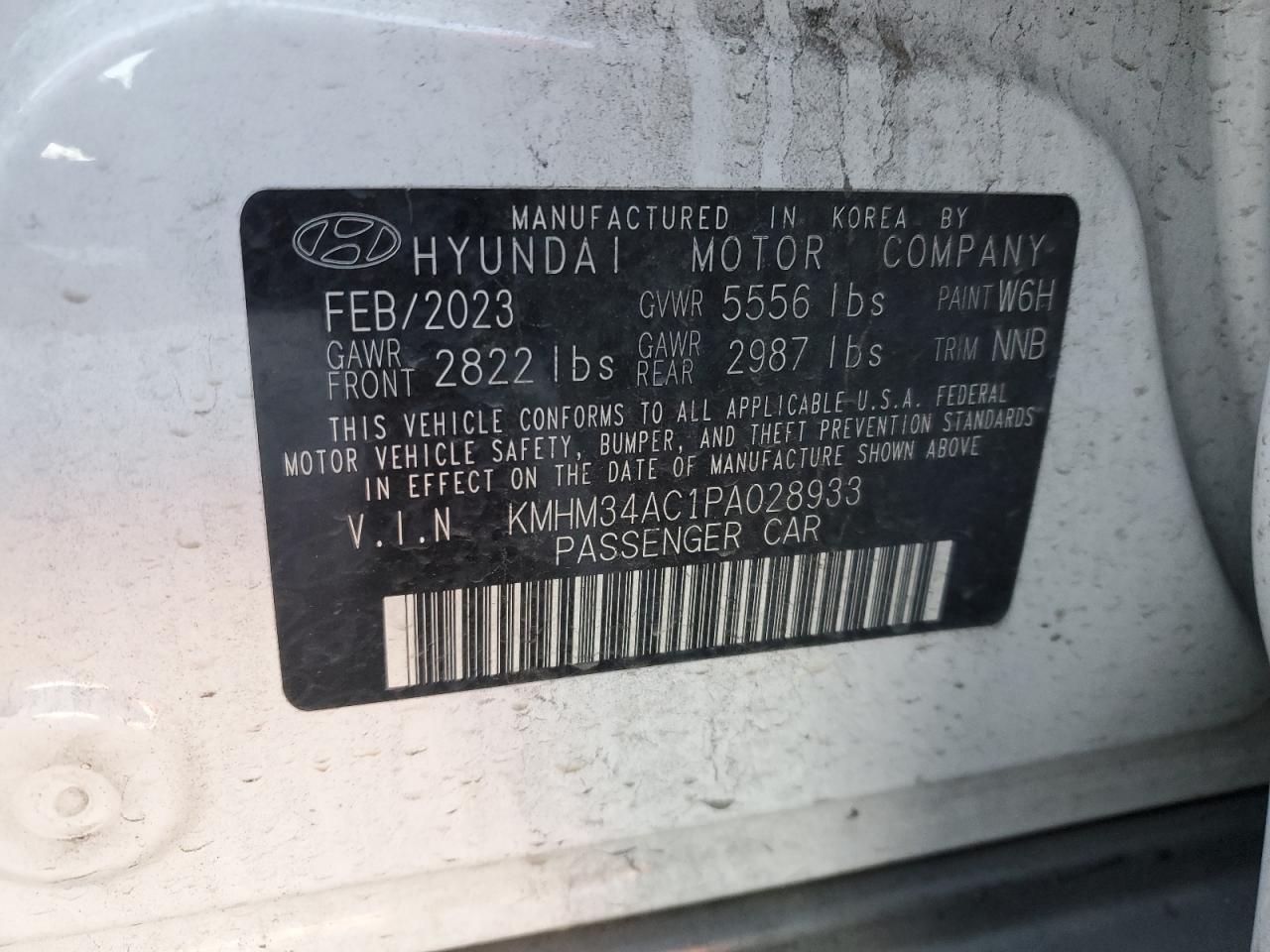 2023 Hyundai Ioniq 6 Sel VIN: KMHM34AC1PA028933 Lot: 81770114