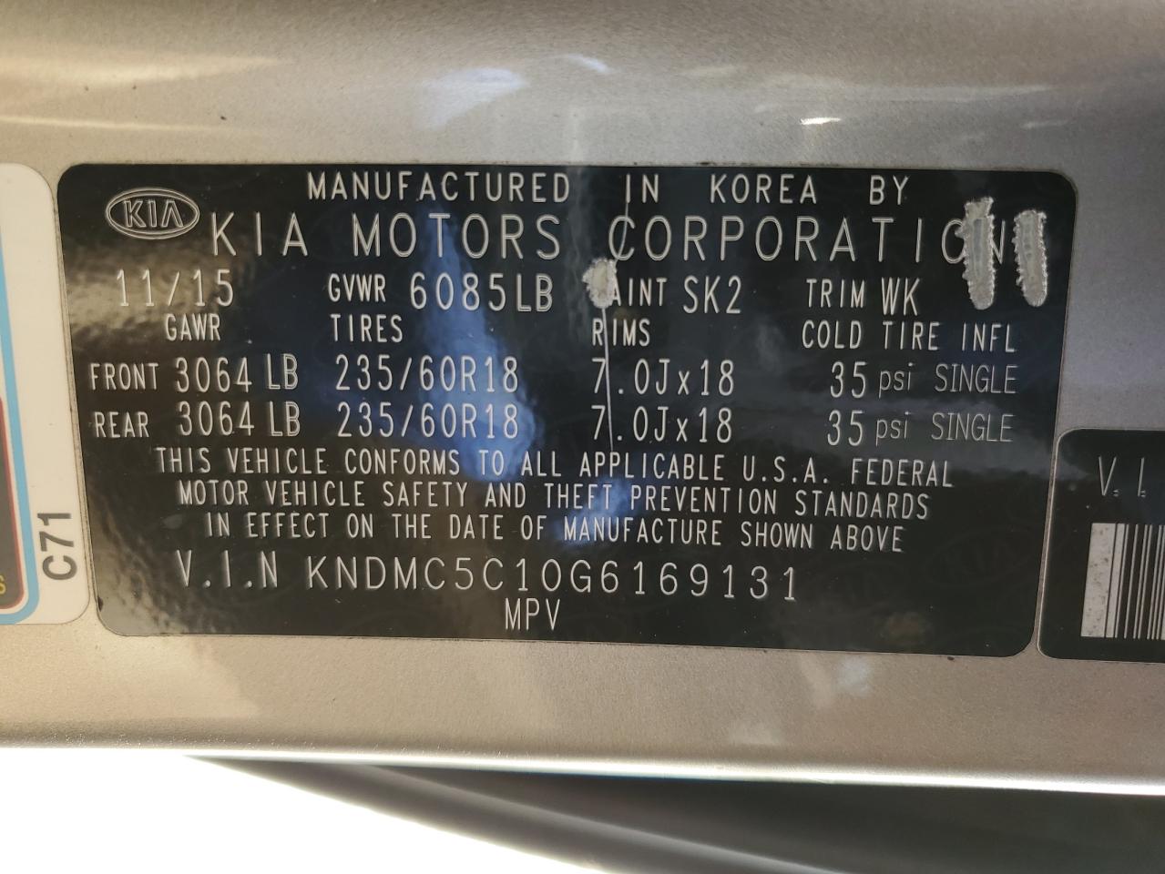 2016 Kia Sedona - Image 13