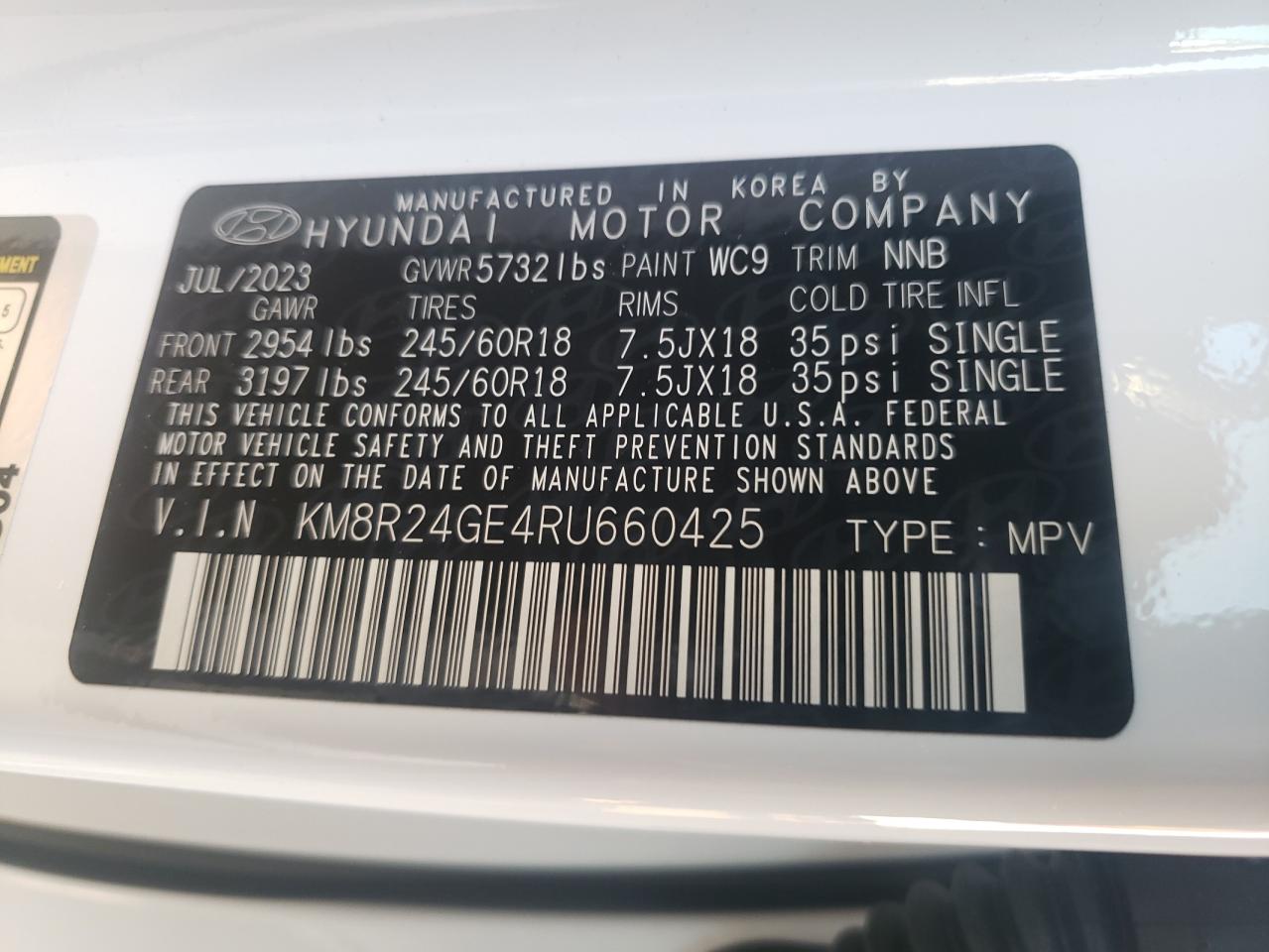 VIN KM8R24GE4RU660425 2024 HYUNDAI PALISADE no.13